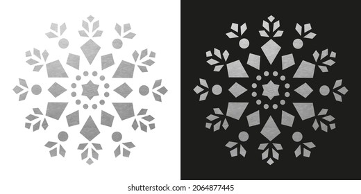 Silver Snowflake - Vector Crystal Ornament