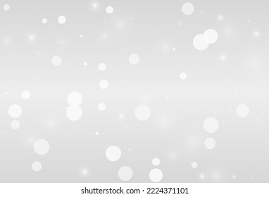 Silver Snowflake Vector Grey Background. Xmas Snowfall Card. Gray New Texture. Abstract Snow Wallpaper.