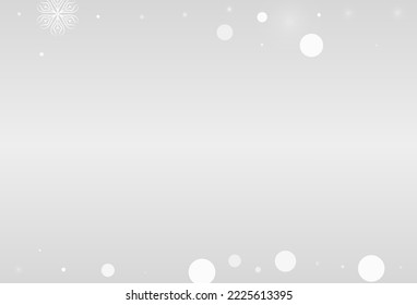 Silver Snowflake Vector Grey Background. Light Snow Holiday. White Xmas Card. Holiday Snowfall Wallpaper.
