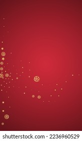 Silver Snowflake Vector Red Background. Xmas Snowfall Design. Gray New Card. Light Snow Texture.
