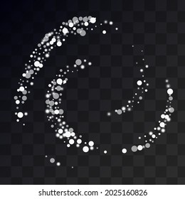 Silver Snowflake Vector Transparent Background. Sky Snow Texture. White New Pattern. Xmas Snowfall Card.