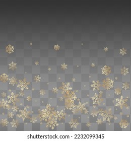 Silver Snowflake Vector Transparent Background. Holiday White Snowfall Banner. Snow Abstract Pattern.