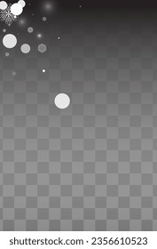 Silver Snowflake Vector Transparent Background. Winter Snow Banner. White New Wallpaper. magic Snowfall Illustration.