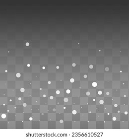 Silver Snowflake Vector Transparent Background. Christmas Gray Snow Illustration. Snowfall magic Wallpaper.