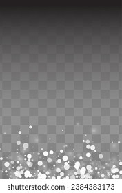 Silver Snowflake Vector Transparent Background. Abstract Snowfall Design. Gray Holiday Holiday. New Snow Illustration.