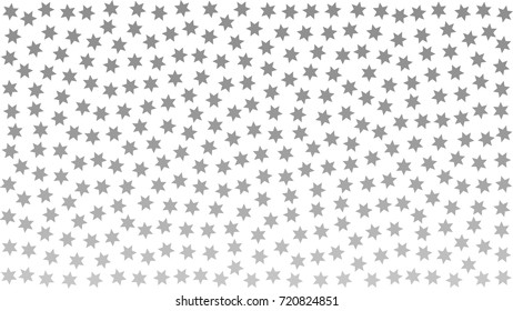 silver snowflakes. gray stars. Star of David. white grey background pattern abstract. monochrome stipple effect. vector illustration