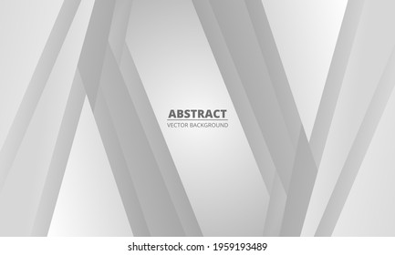 Silver and soft grey abstract metallic background with diagonal lines. Modern light banner with paper lines. Modern gray diagonal abstract texture. Vector illustration EPS10.
