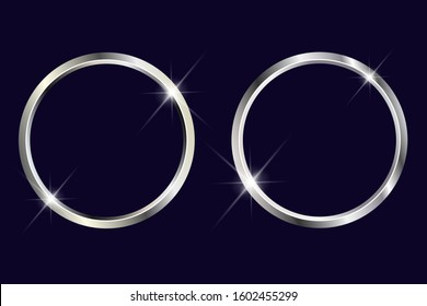 Silver sparkling ring background vector illustration. set of silver ring. 
EPS 10.