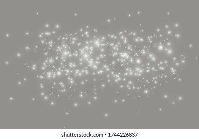 La plata brilla un efecto especial de luz. El vector brilla sobre un fondo transparente. Esparcen partículas mágicas de polvo.