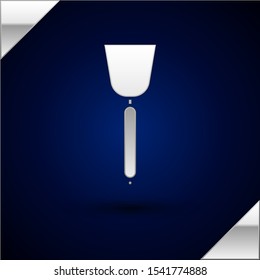 Silver Spatula icon isolated on dark blue background. Kitchen spatula icon. BBQ spatula sign. Barbecue and grill tool.  Vector Illustration