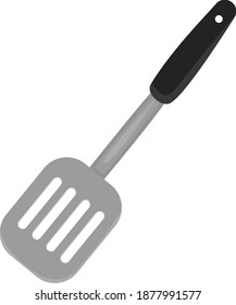 Silver spatula, illustration, vector on white background