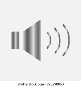 Silver Speaker icon. Vector illustration