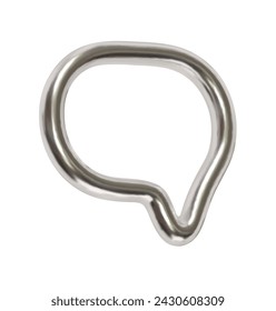 Silver Speech bubbles. Minimal silver metal chat dialog bubble line Icon. Realistic 3d design isolated on white background. Vector illustration