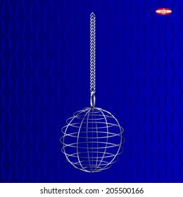 silver sphere isolated on blue background vector