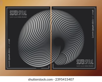 The silver spiral. A design template for the design of a cover, banner, poster. A luxurious composition for interior design, decorations and creative ideas