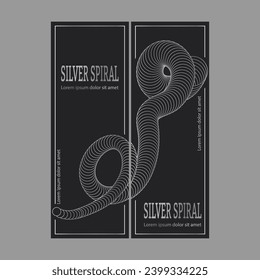 The silver spiral. A design template for the design of a cover, banner, poster. A luxurious composition for interior design, decorations and creative ideas