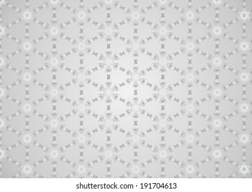 Silver spiral and tribal or roots pattern on pastel background. Vintage and modern flower pattern for retro or abstract design