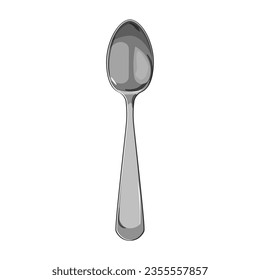 silver spoon cartoon. table food, fork silverware, metal knife silver spoon sign. isolated symbol vector illustration