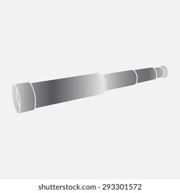Silver  Spyglass, vector, icon