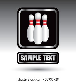silver square banner for bowling pins