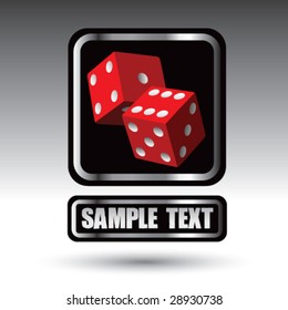 silver square banner dice