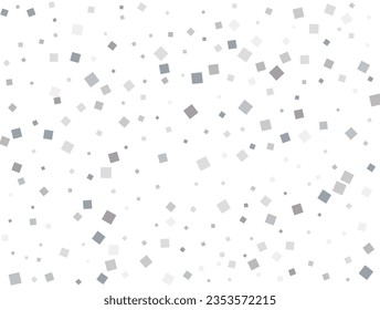 Confeti cuadrado de plata. Ilustración vectorial.