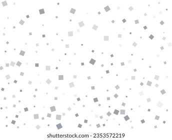 Silver square confetti. Vector illustration.