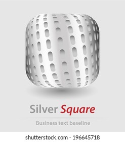 Silver square elegant icon for creative tasks