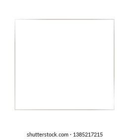 Silver square frame on the white background. Perfect design for headline, logo and sale banner. Vector