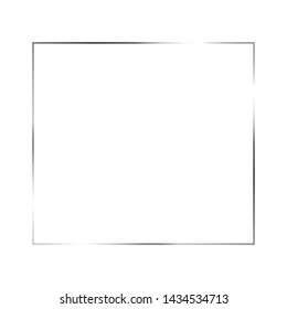 Silver square frame with shine and highlight on the white background. Perfect design for headline, logo and sale banner. Vector