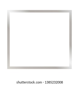 Silver square frame with shine on the white background. Perfect design for headline, logo and sale banner. Vector