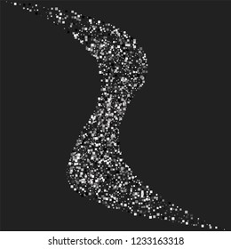 Silver squares on a black background. A shiny background of small steal on a black background. Luxurious pattern with silver dust effect.