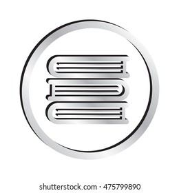 Silver Stack of Books Icon