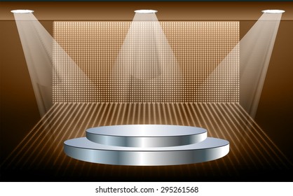 Silver Stage Lights Dark Brown Background Stock Vector (royalty Free 