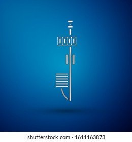 Silver Standalone sensor icon isolated on blue background.  Vector Illustration