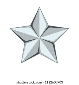 Silver Star 3D illustration