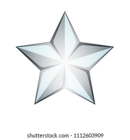 Silver Star 3D illustration