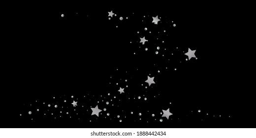 Silver Star Confetti Falling Starry Background Stock Vector Royalty