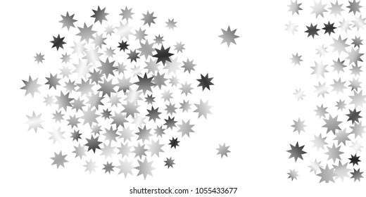 Silver Star Confetti Falling Stars On Stock Vector Royalty Free