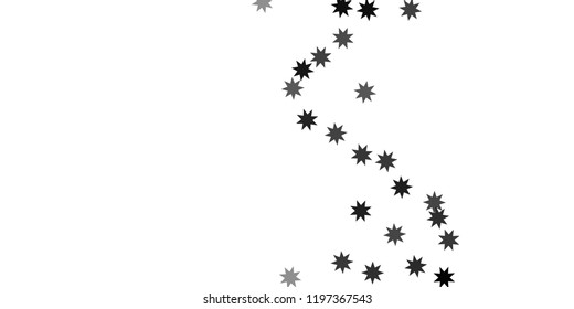 Silver star of confetti. Falling stars on a white background. Illustration of flying shiny stars. Decorative element. Suitable for your design, cards, invitations, gift, vip. 