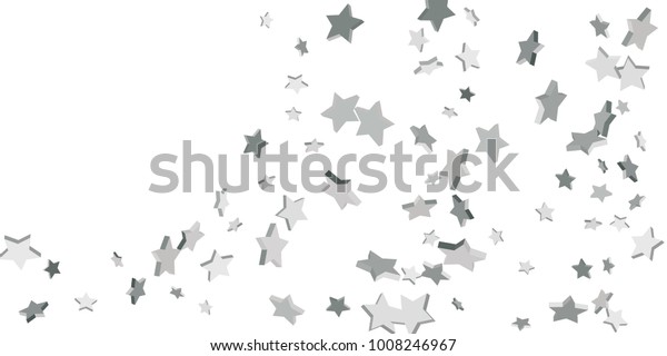 Silver Star Confetti Falling Stars On Stock Vector Royalty Free