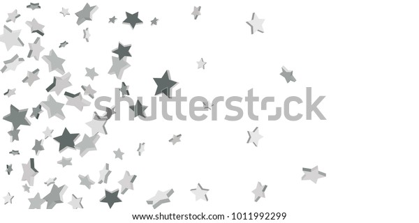 Silver Star Confetti Falling Stars On Stock Vector Royalty Free