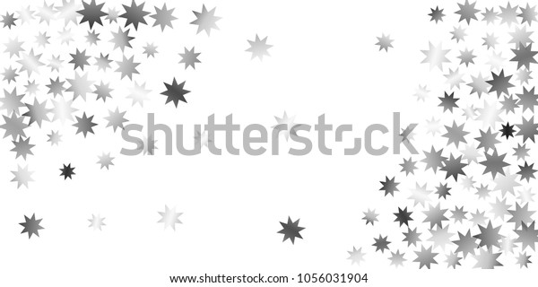 Silver Star Confetti Falling Stars On Stock Vector Royalty Free