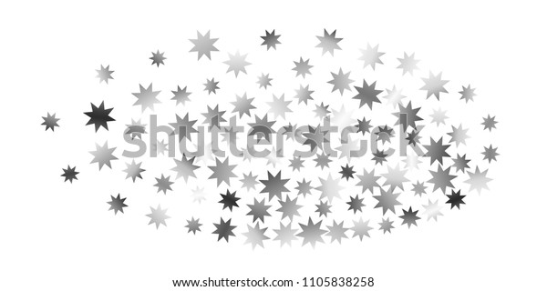 Silver Star Confetti Falling Stars On Stock Vector Royalty Free