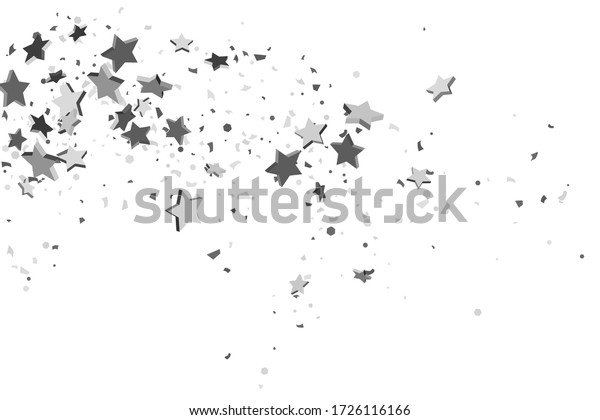 Silver Star Confetti Falling Stars On Stock Vector Royalty Free