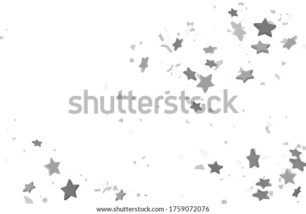 Silver Star Confetti Falling Stars On Stock Vector Royalty Free