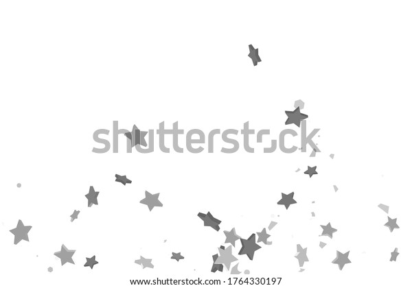 Silver Star Confetti Falling Stars On Stock Vector Royalty Free