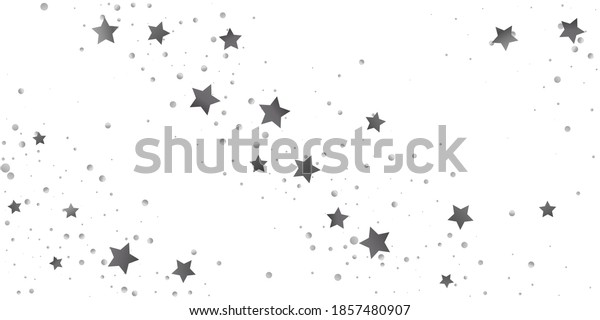 Silver Star Confetti Falling Stars On Stock Vector Royalty Free