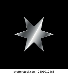 Silver Star Decorative Icon Vector Template