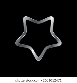 Silver Star Decorative Icon Vector Template